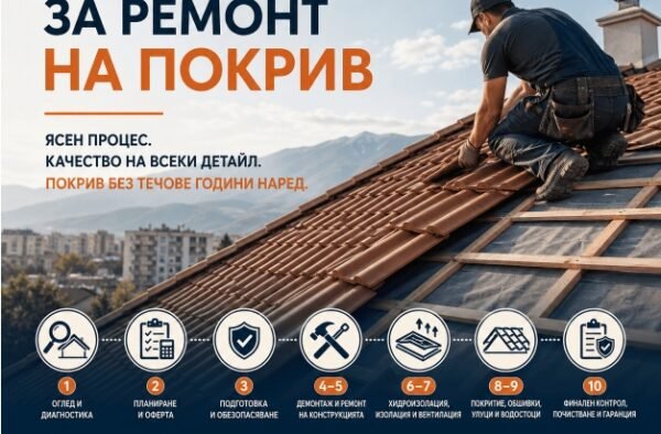 Етапи за ремонт на покрив