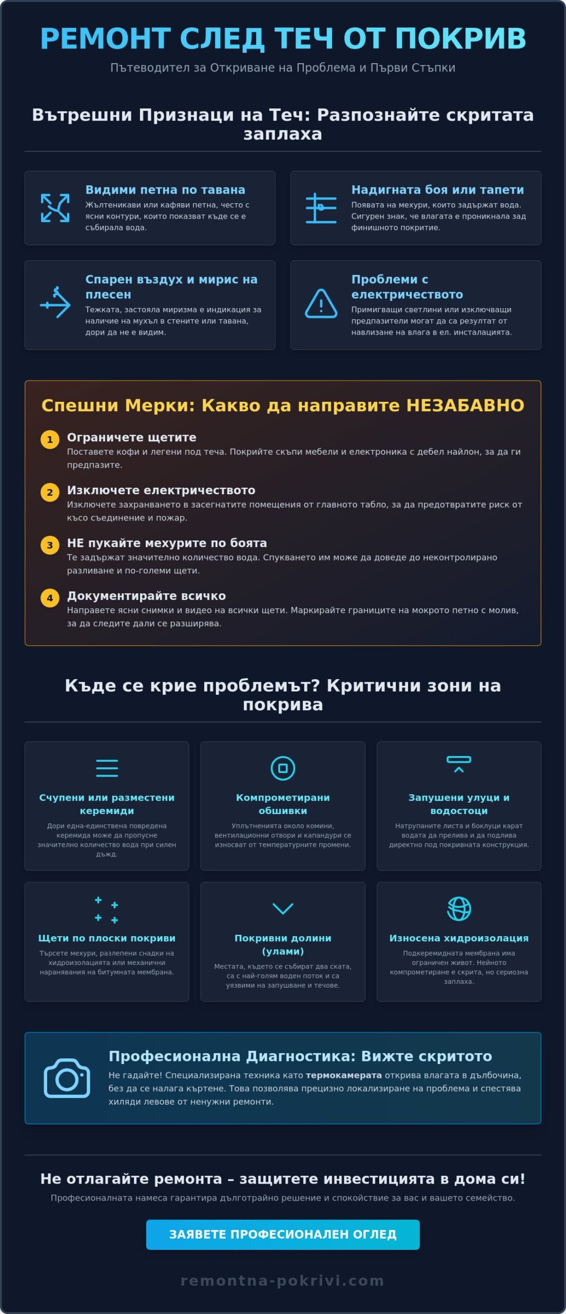 Ремонт след теч от покрив: Пълно ръководство за възстановяване през 2026